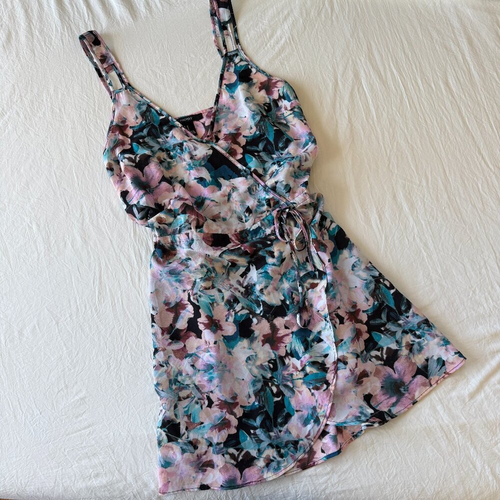Floral Wrap Sundress - Pink & Teal